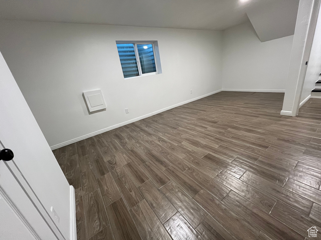 Interior space featuring dark hardwood / wood-style floors