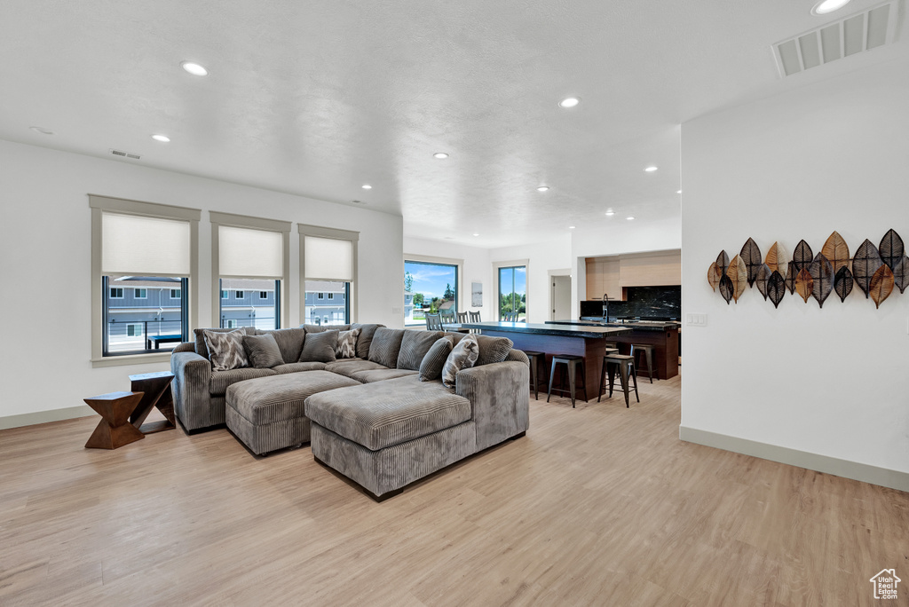 Living room featuring light hardwood / wood-style floors