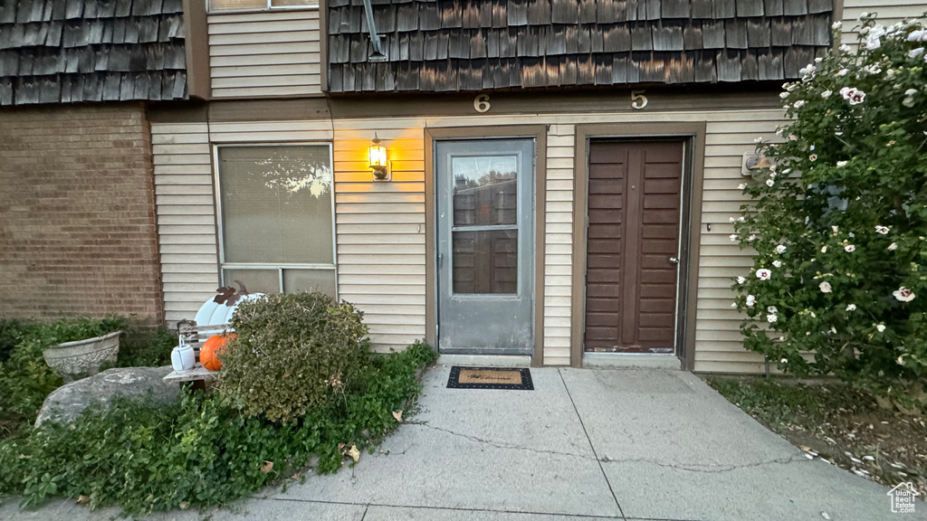 View of doorway to property