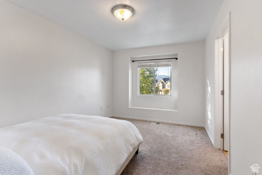 Bedroom with carpet