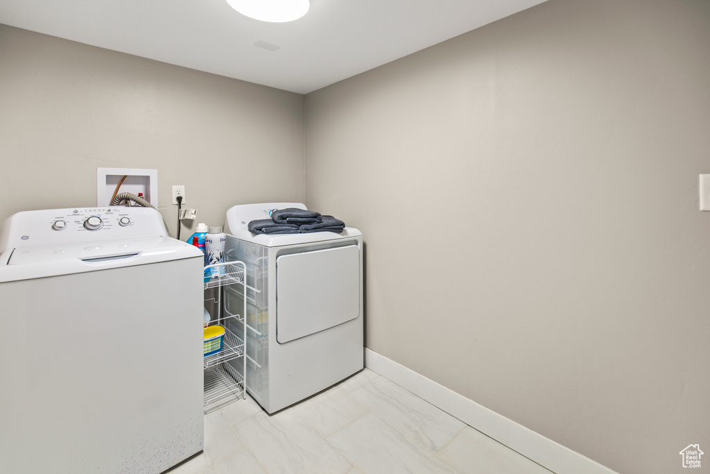 Laundry area featuring washer and dryer