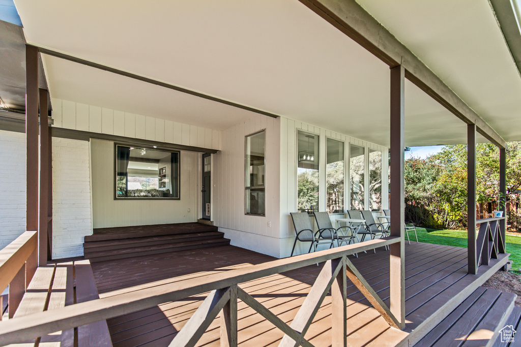 View of wooden deck