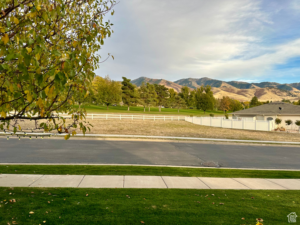 View of road with a mountain view