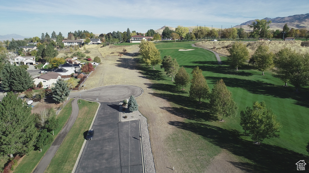 Bird\'s eye view featuring a mountain view