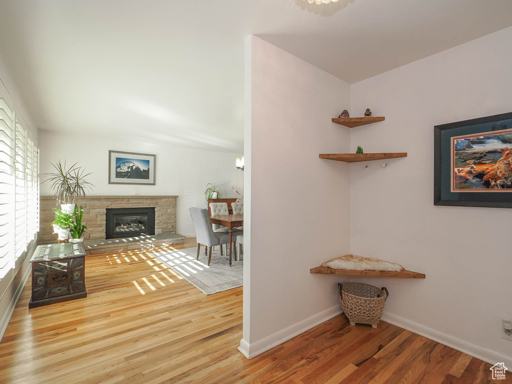 Hallway featuring wood-type flooring