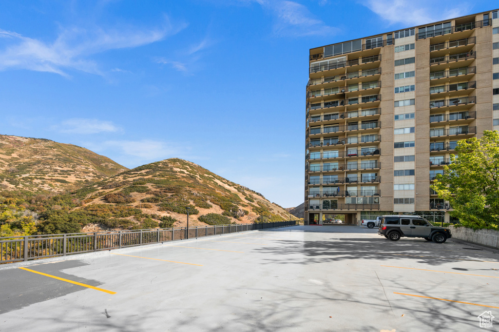 Exterior space with a mountain view