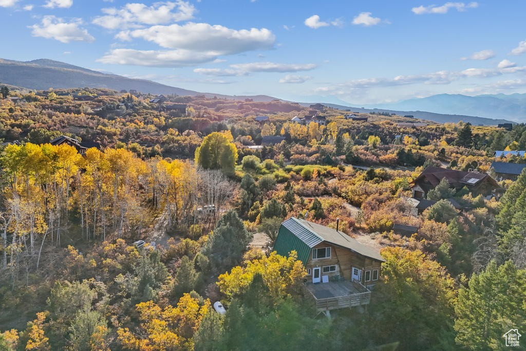 Bird's eye view featuring a mountain view