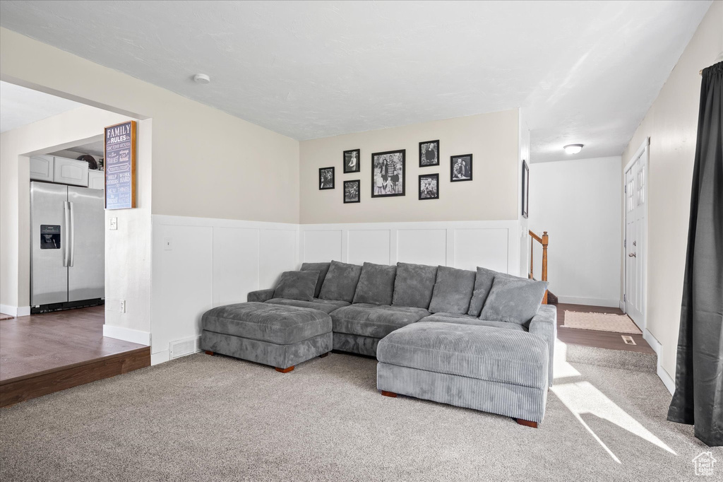 View of carpeted living room