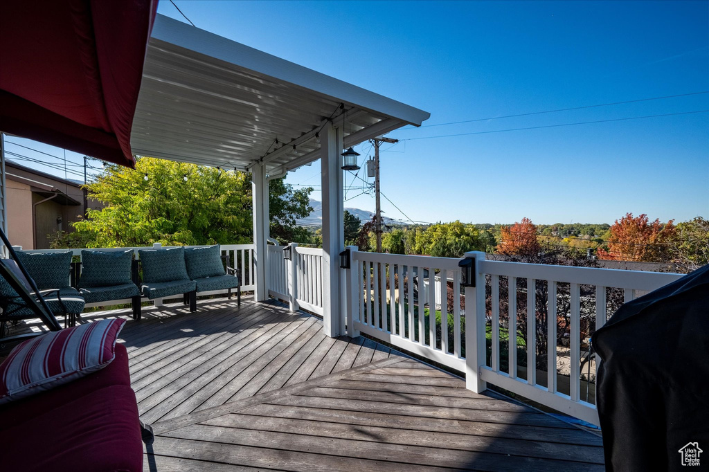 View of wooden deck