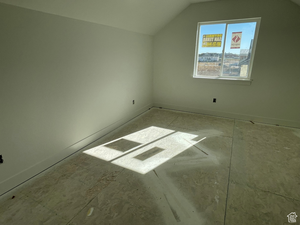 Bonus room featuring lofted ceiling