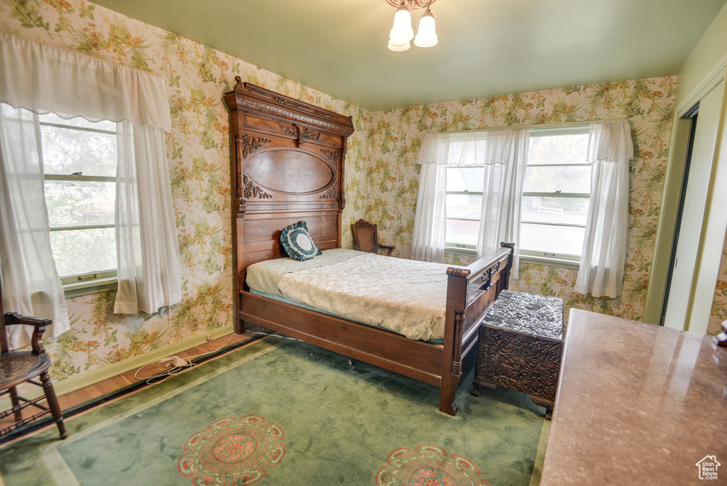 Bedroom with a closet and wood-type flooring