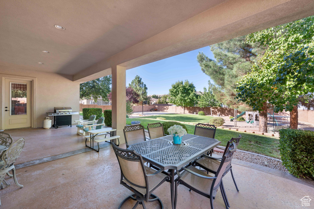 View of patio / terrace featuring grilling area