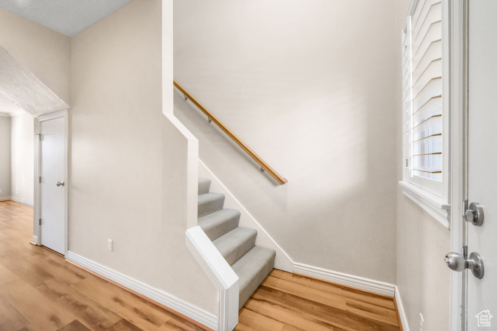 Stairway with wood-type flooring