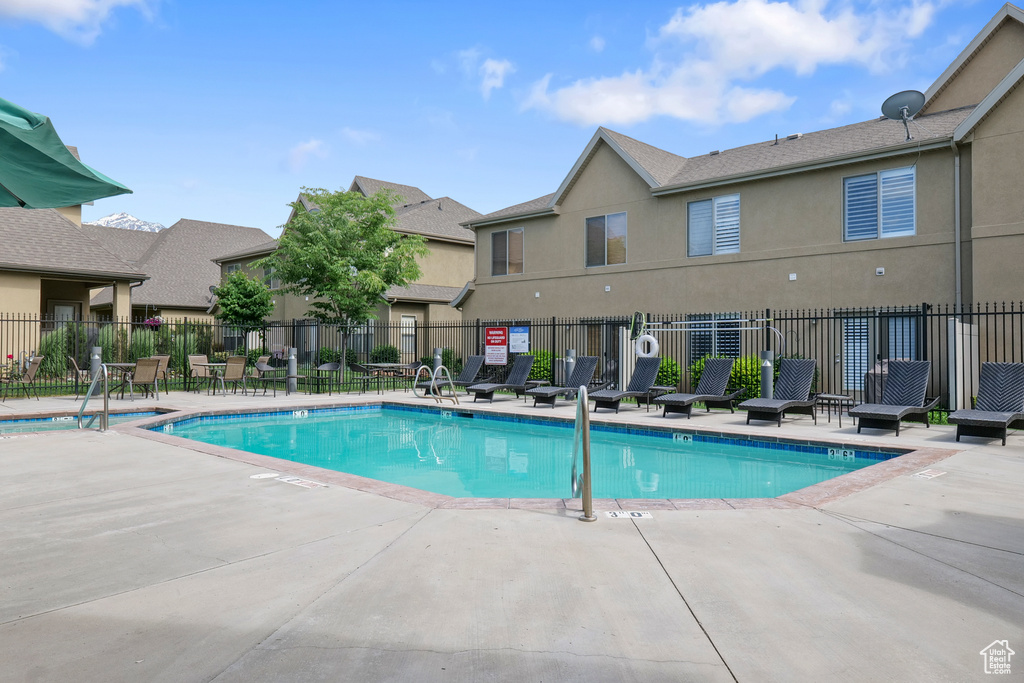 View of pool featuring a patio area