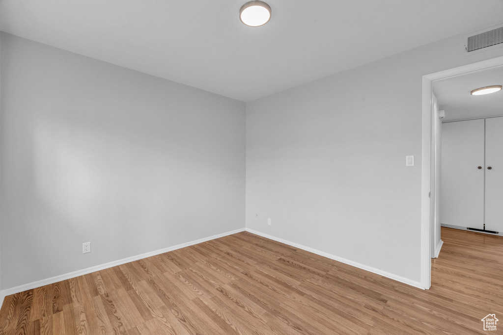 Unfurnished room featuring light hardwood / wood-style flooring