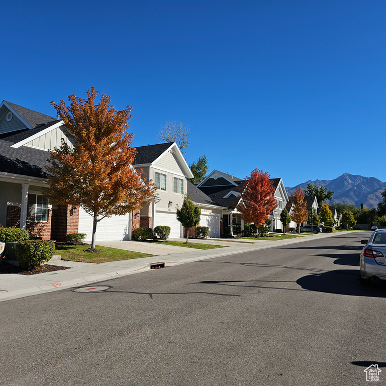 View of road with a mountain view