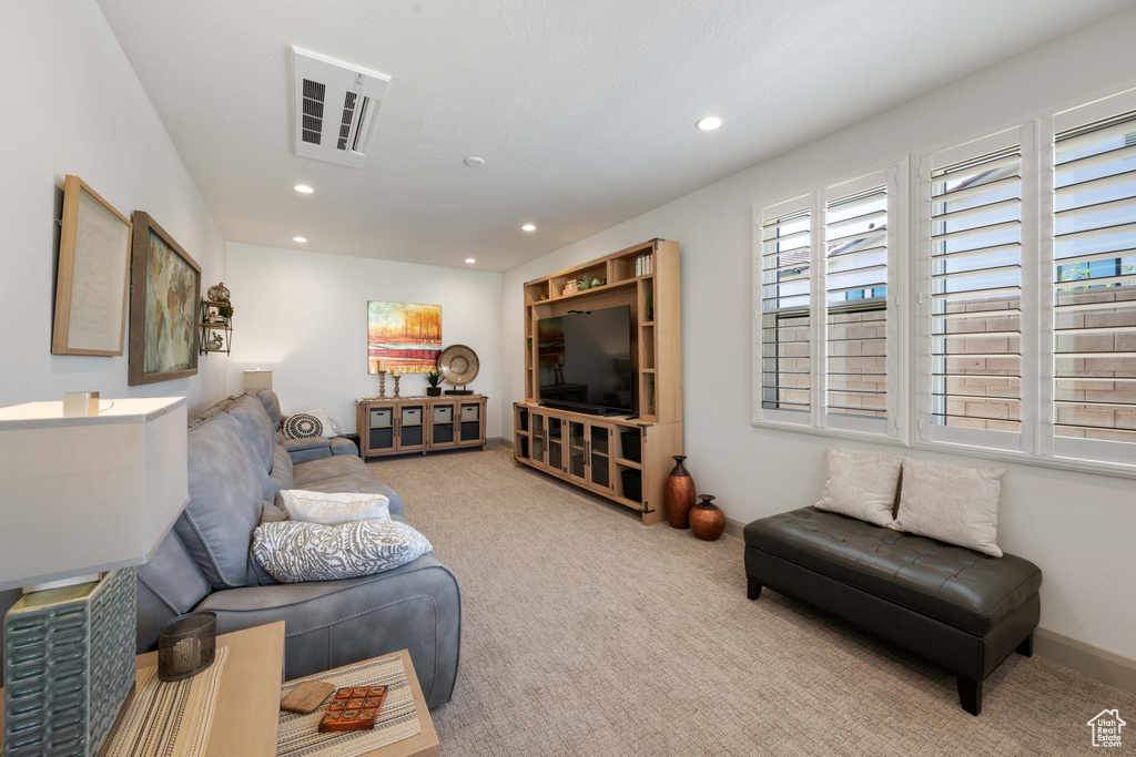 View of carpeted living room