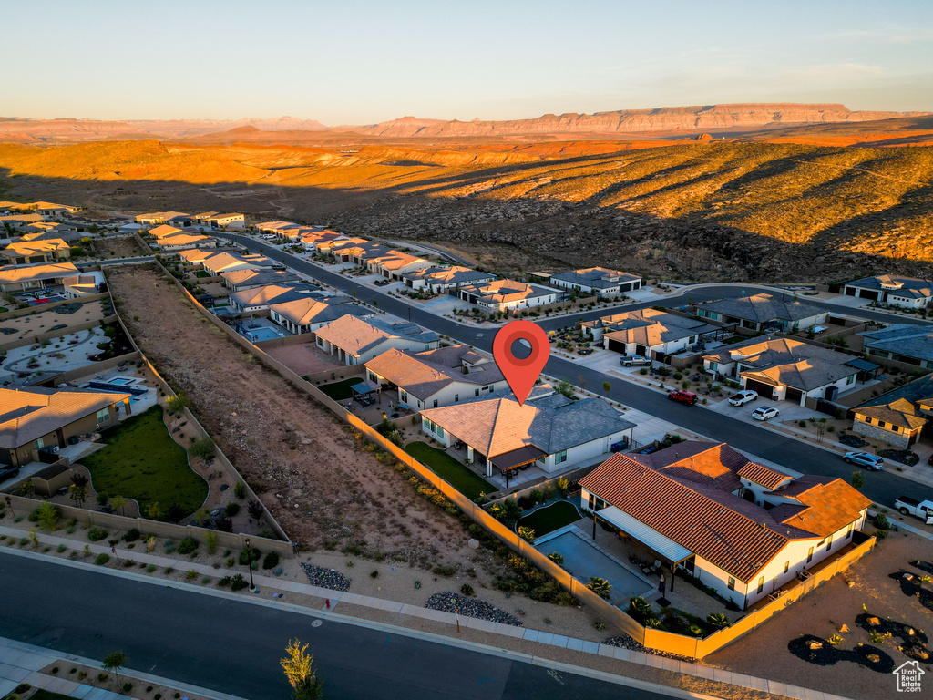 View of aerial view at dusk