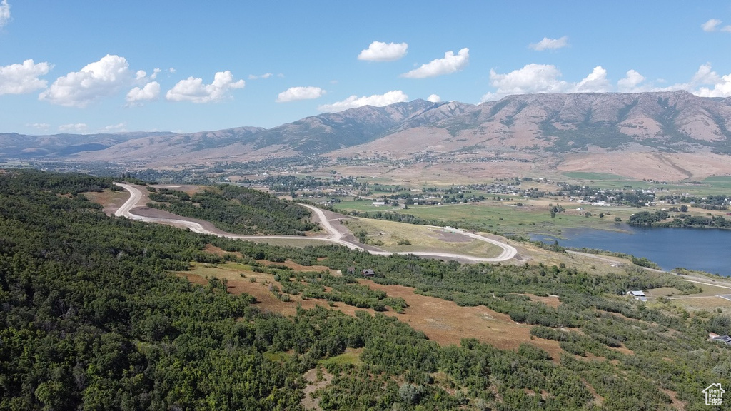 View of mountain feature with a water view