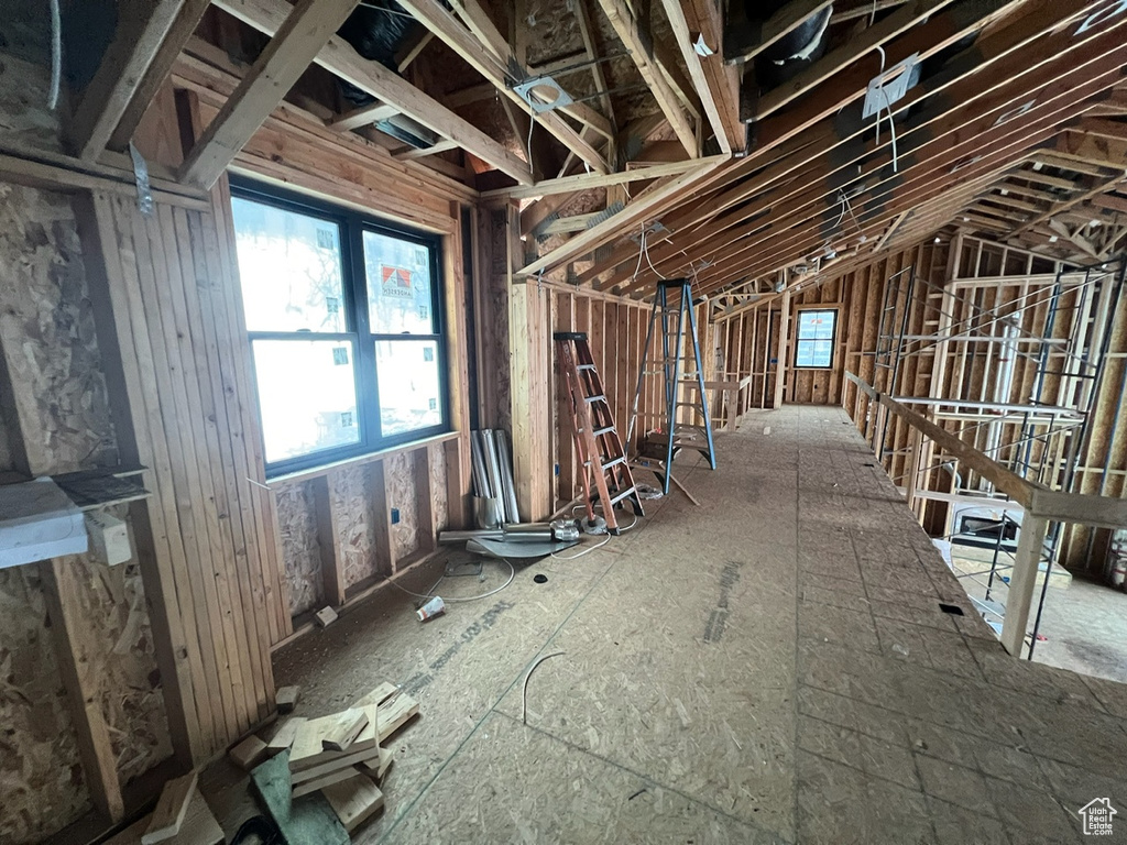 Misc room with vaulted ceiling