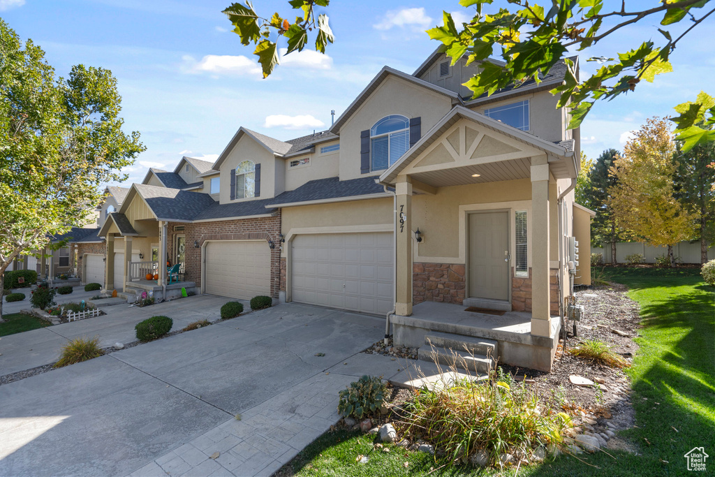 View of front of house with a garage