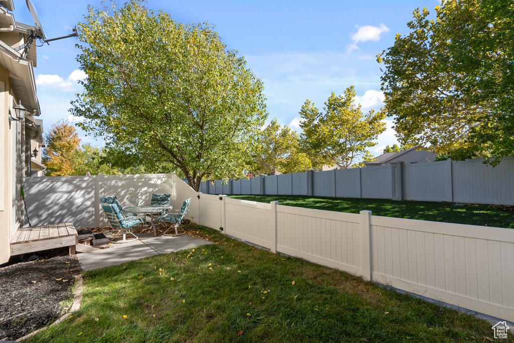 View of yard featuring a patio