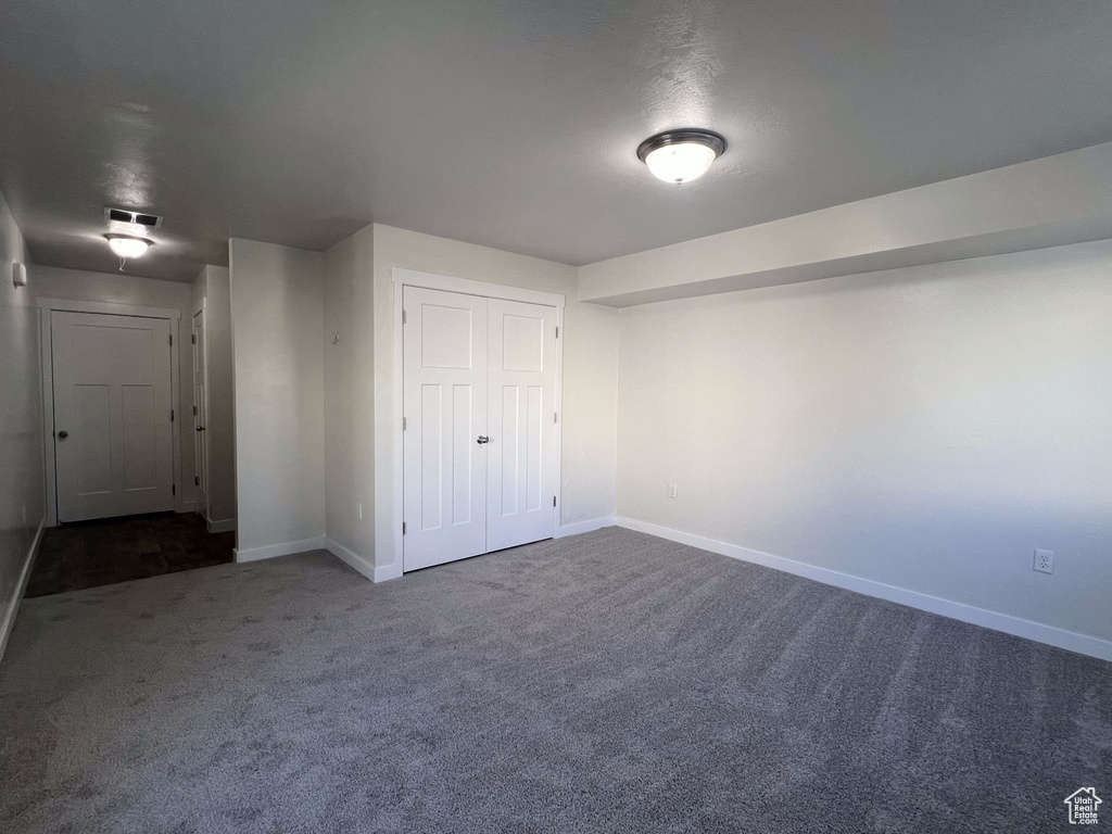 Interior space with dark carpet