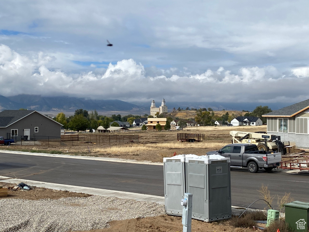 View of street featuring a mountain view