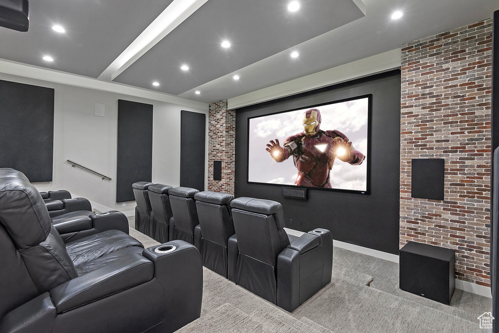 View of carpeted home theater