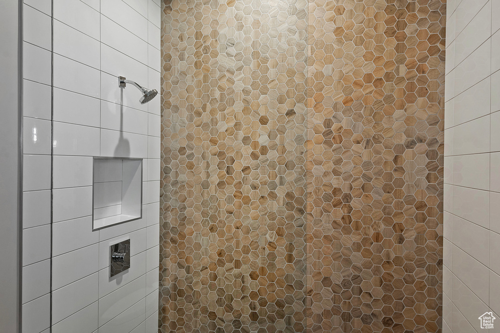 Bathroom with a tile shower