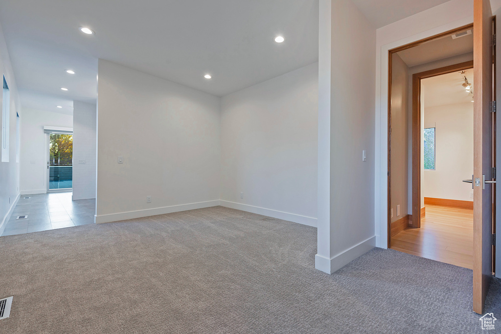 View of carpeted spare room