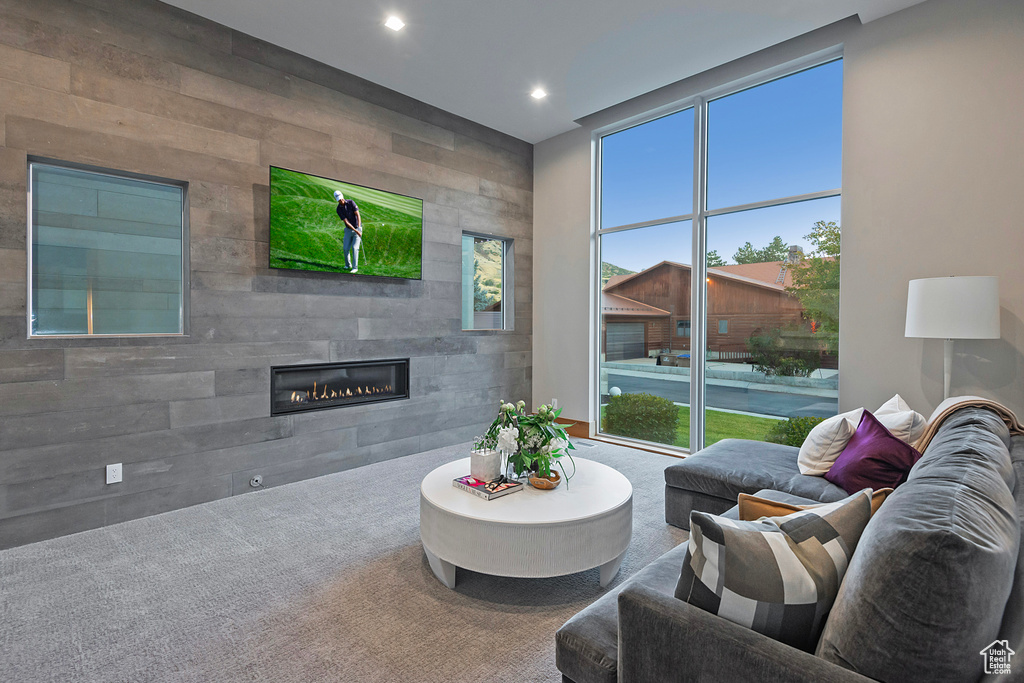 View of carpeted living room