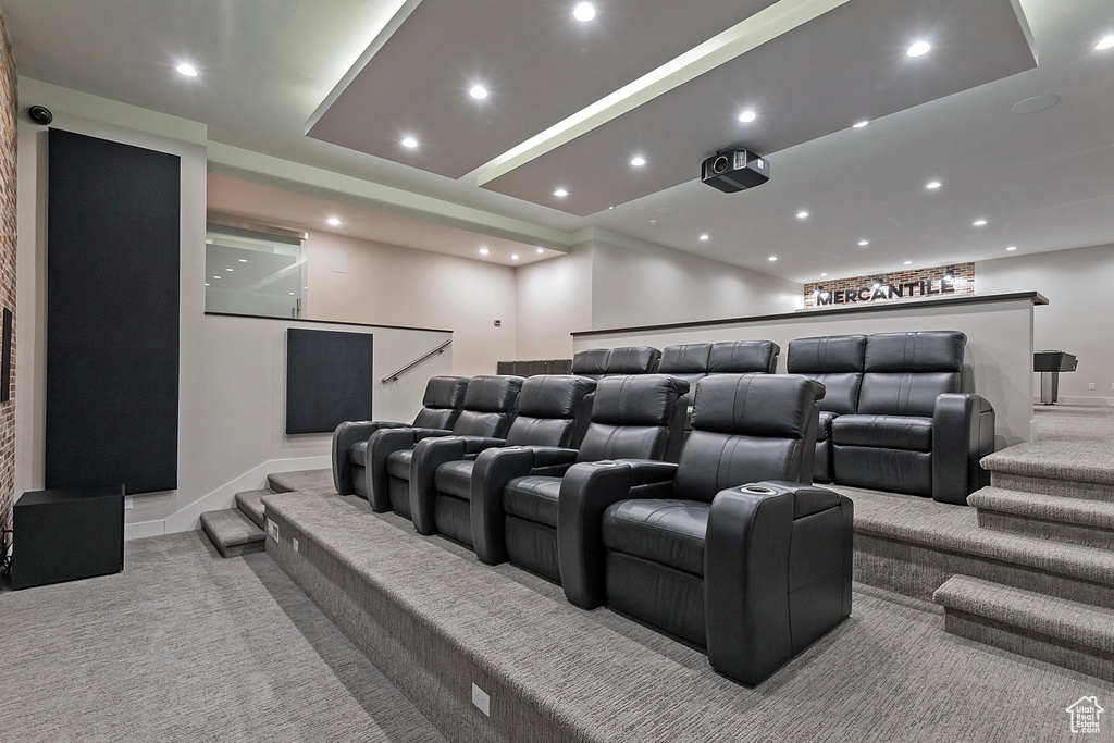 View of carpeted cinema room