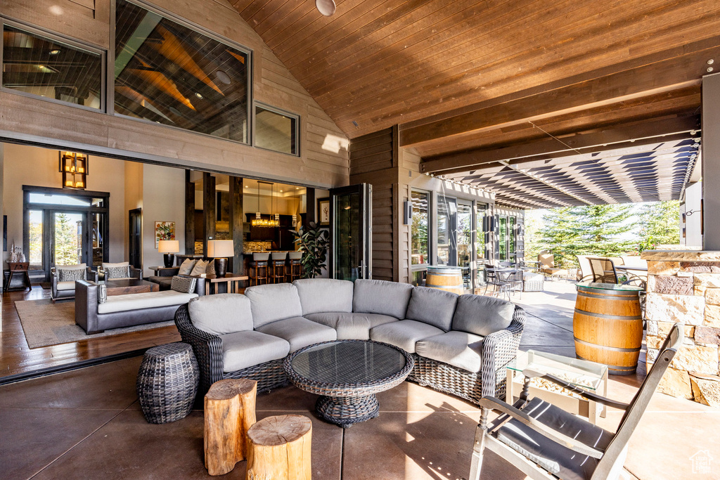 View of patio / terrace featuring an outdoor hangout area