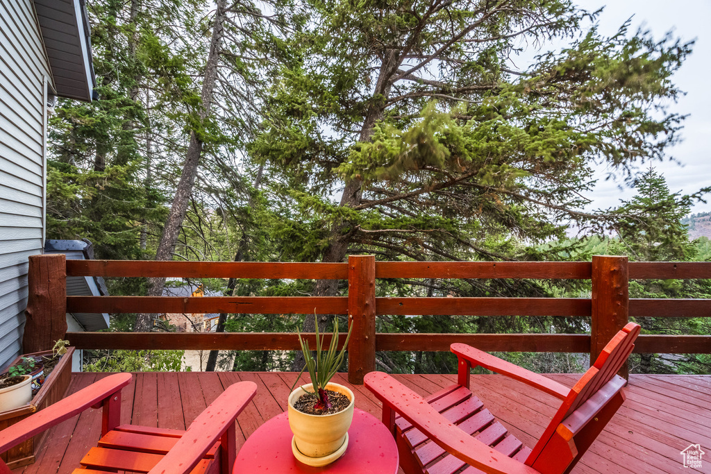 View of wooden deck