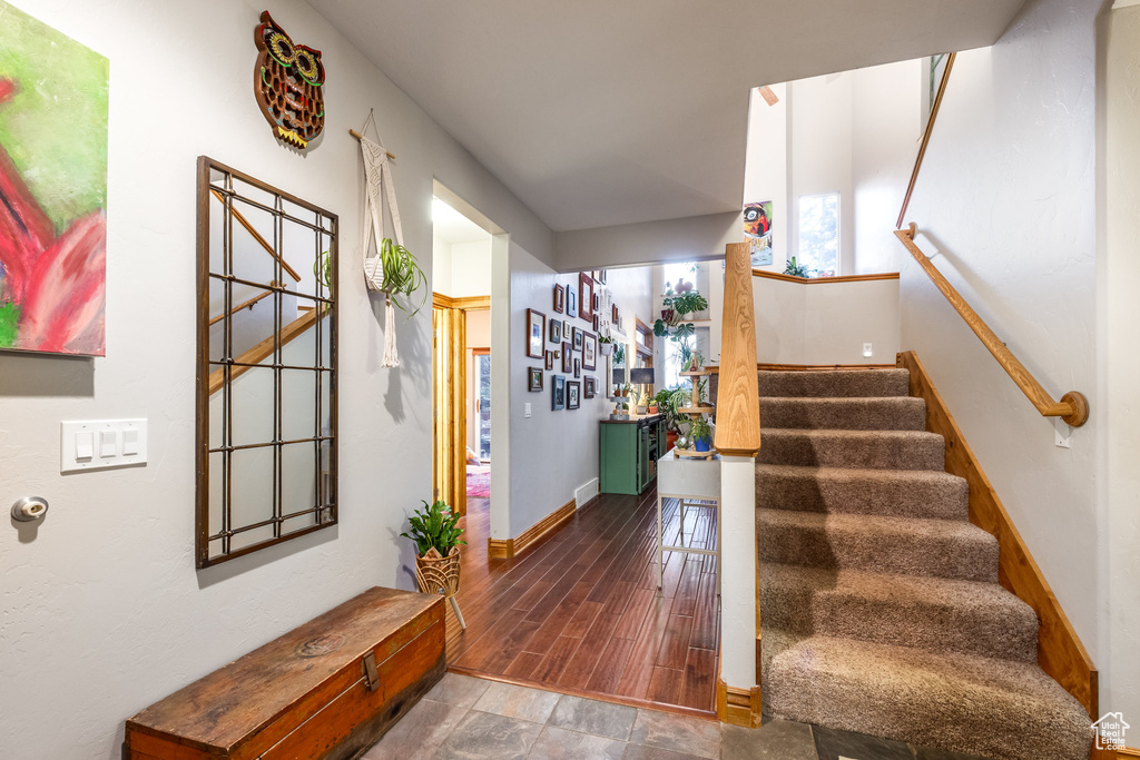 Interior space featuring wood-type flooring and plenty of natural light