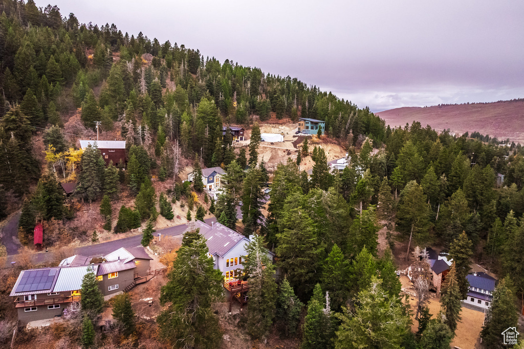 View of aerial view at dusk