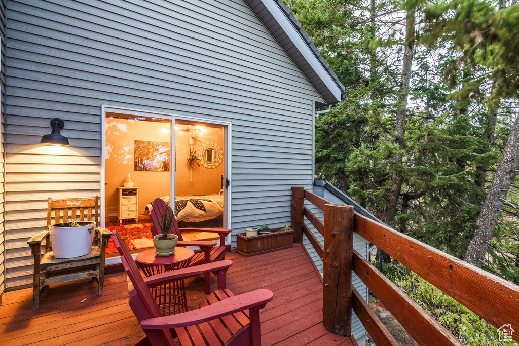 View of wooden deck