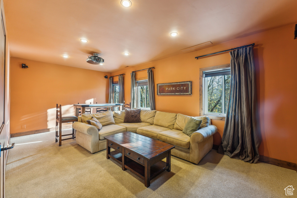 View of carpeted living room