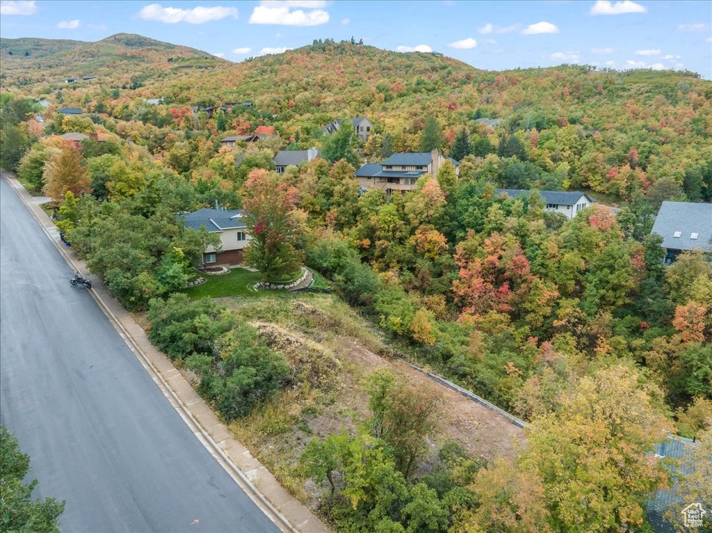 Bird's eye view featuring a mountain view