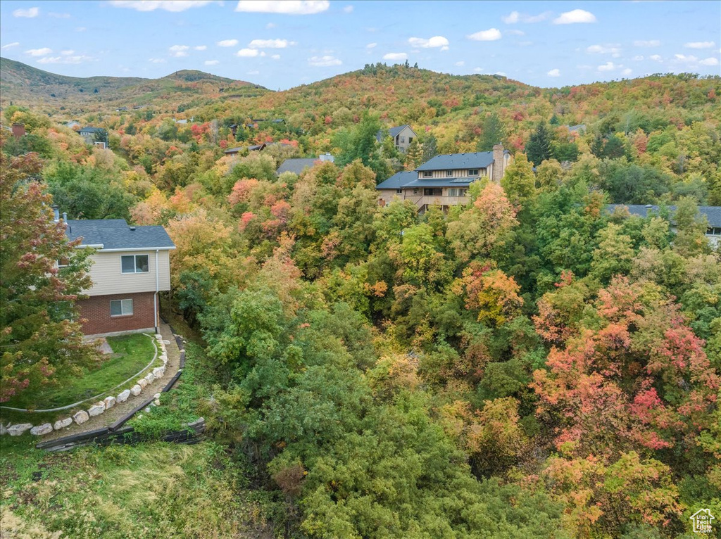 Bird's eye view featuring a mountain view