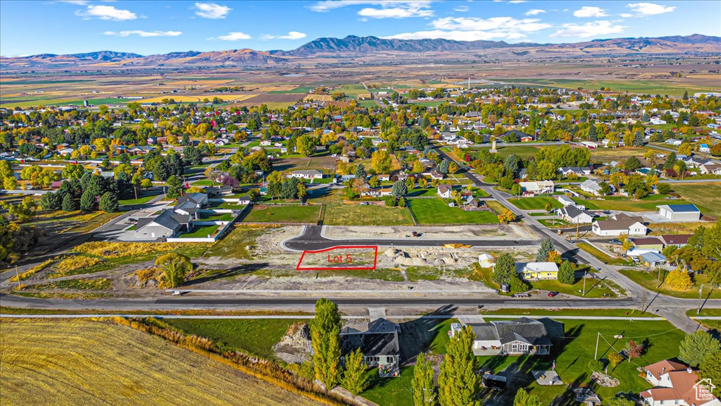 Drone / aerial view with a mountain view