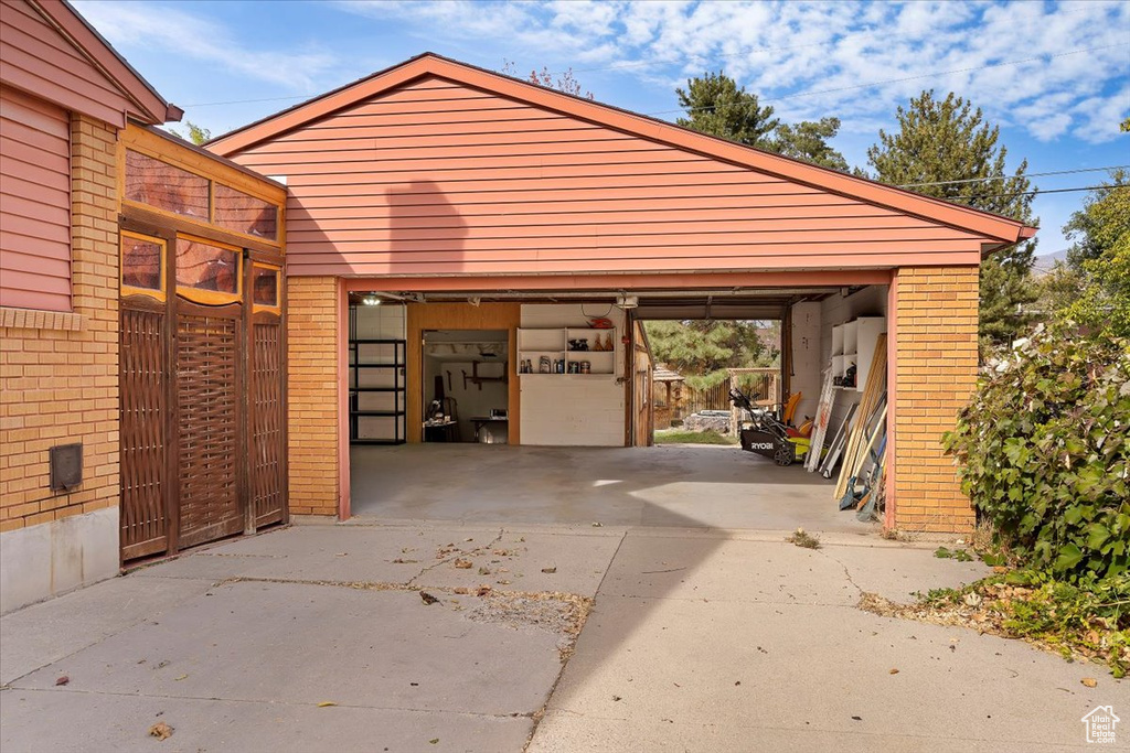 View of garage