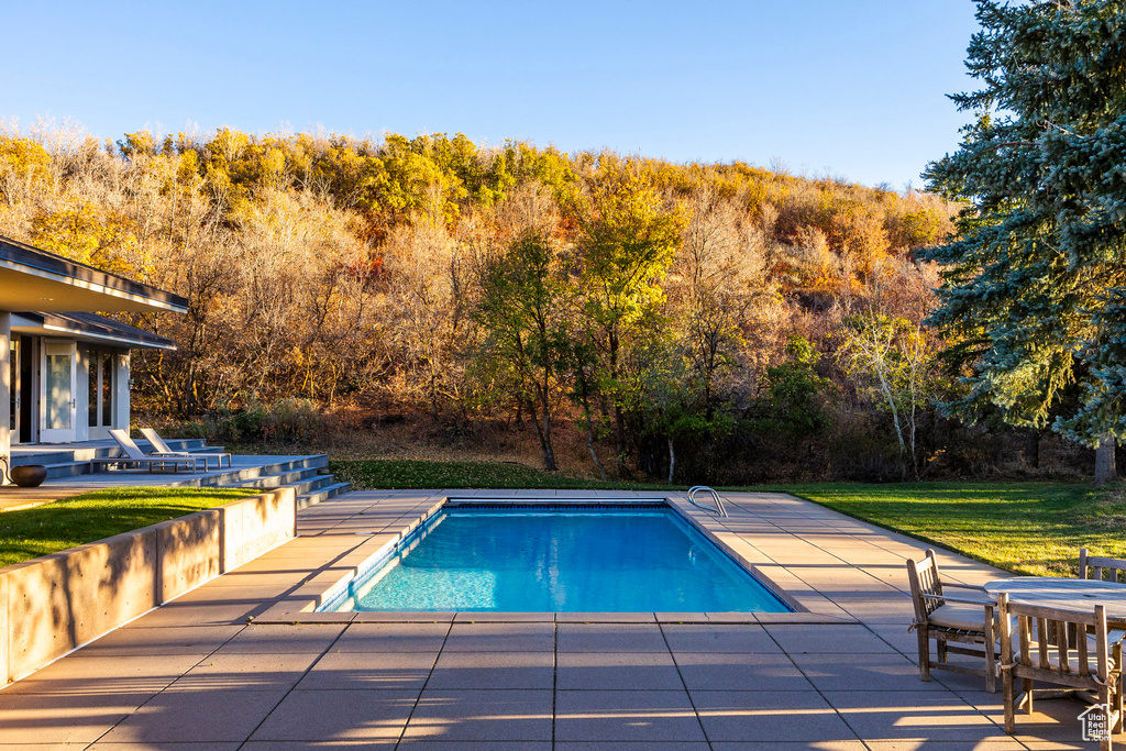 View of pool featuring a patio