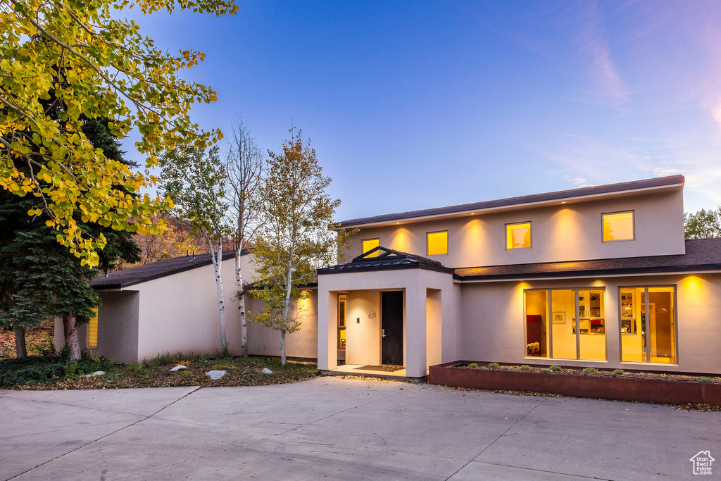 View of front facade featuring french doors