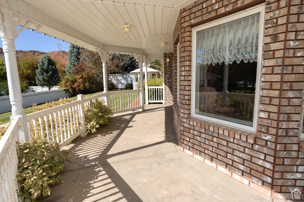 View of patio / terrace featuring a porch