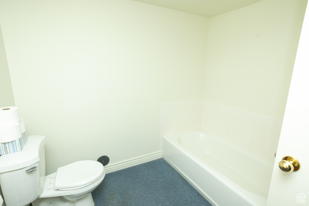 Bathroom with toilet and a washtub