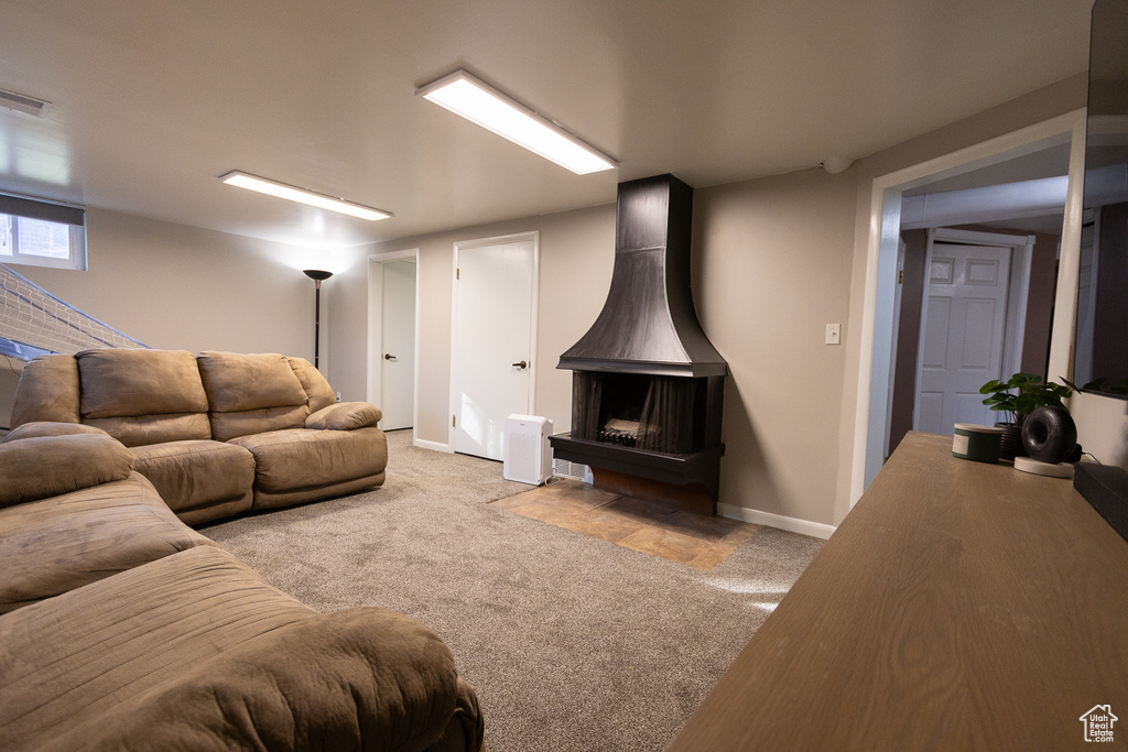 View of carpeted living room