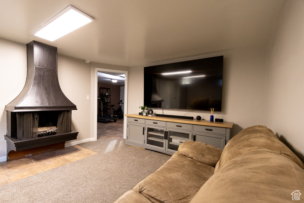 View of carpeted living room