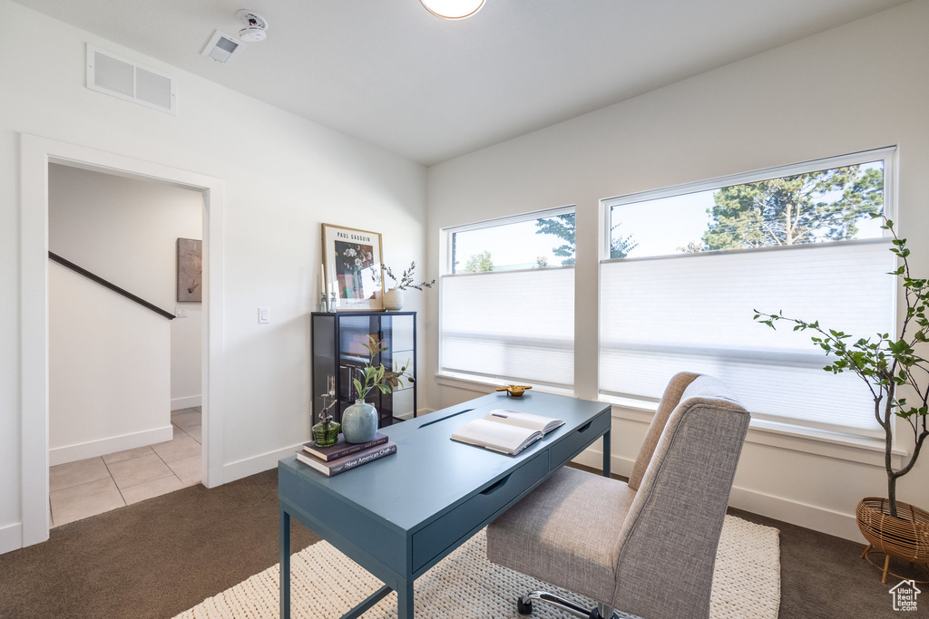 View of carpeted office space